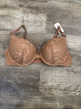 Soma NWT 38 C Embraceable Front Closure Lace Push Up Bra in Warm Sienna